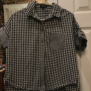Madewell gingham Split hem button down